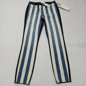 Current/Elliott Blue and White Striped Jeans